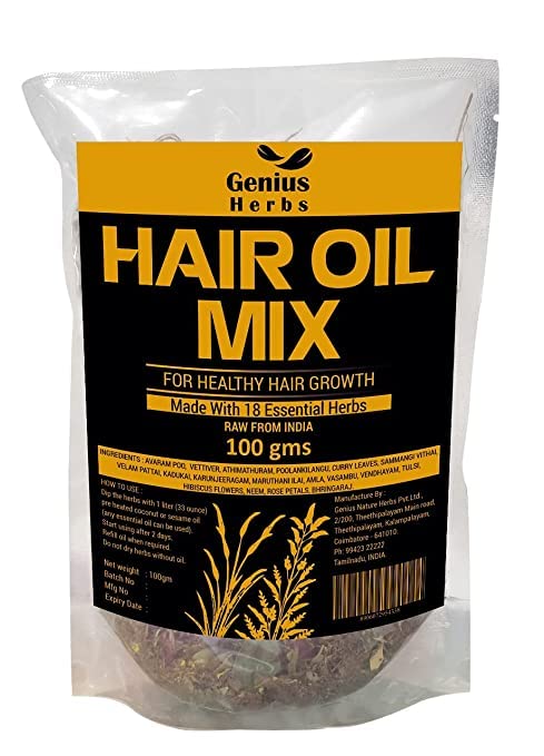 Genius Herbs Herbal Hair Oil Mix - 100g 18 Essential Herbs for Long  Beautiful Thick Hair Growth/Instant Premix for Hair oil - Country Drug store